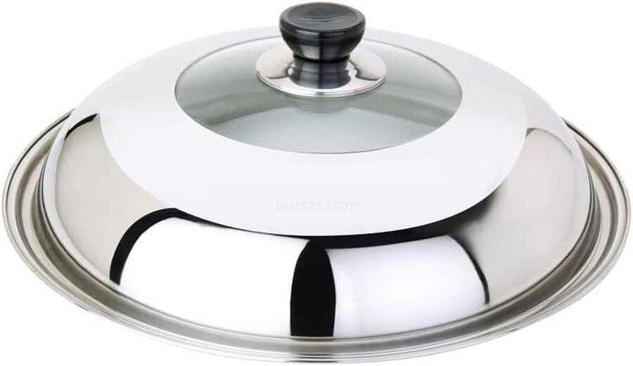 Glazen Pan Deksel Universeel Pot Deksel Koken en Bakken Hittebestendig Handvat 32 cm Transparant