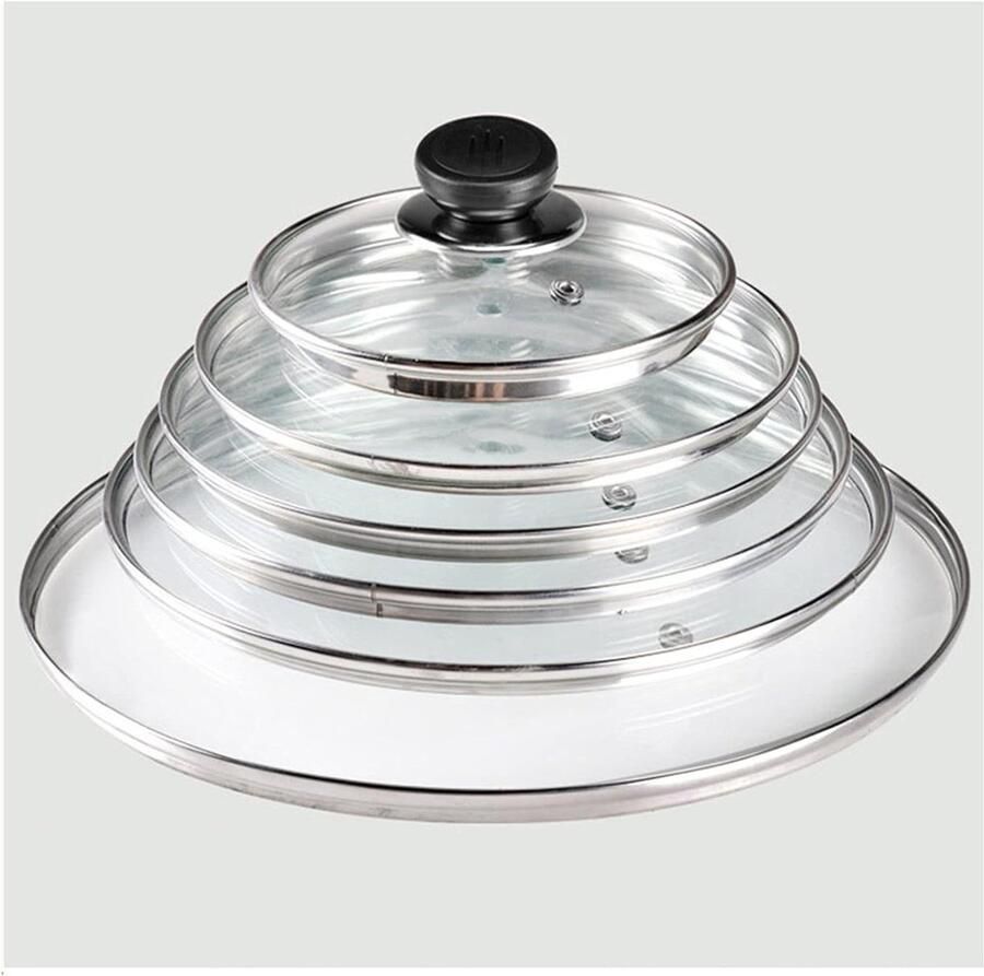 Glazen Pan Deksel Wokpan Deksel Kookpot Deksel Energiezuinig Koken Hittebestendig Handvat 24 cm Transparant