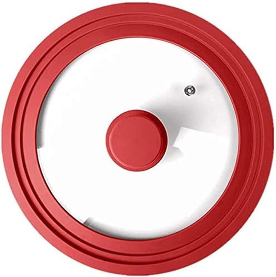 Glazen pannendeksel Deksel met rand Koken en stoven Hittebestendig design 24-28 cm Rood
