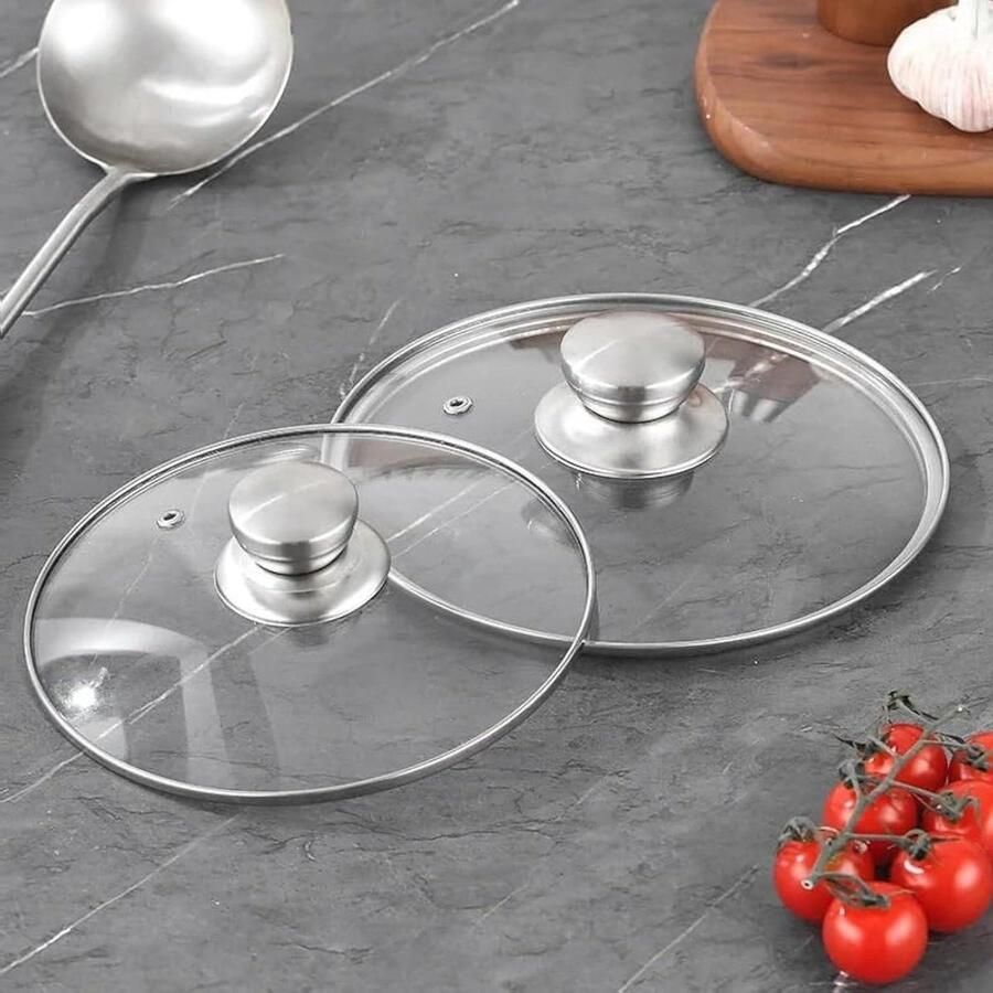 Glazen Pannendeksel Kookdeksel Braadpan Koken en Stoven Met Stoomventilatie 20 cm Transparant