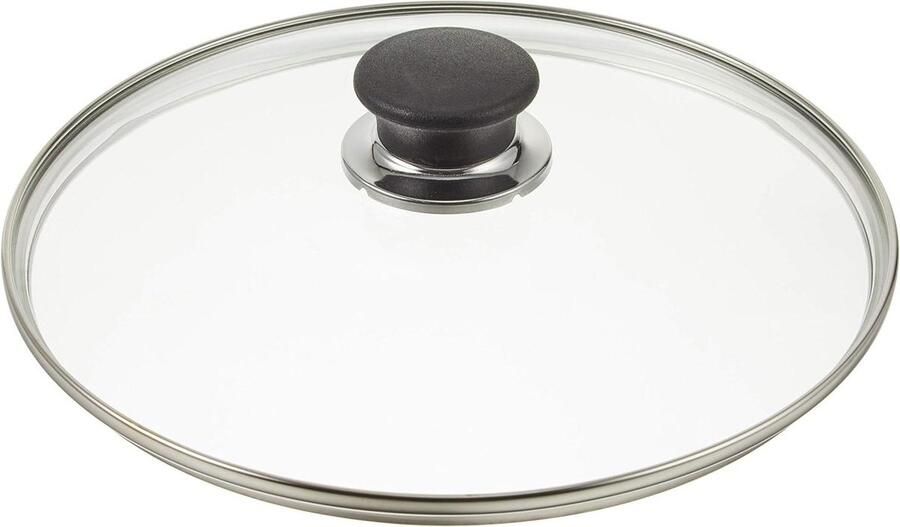 Glazen Pannendeksel Kookdeksel Dekselglas Koken en Bakken Roestvrijstalen Rand 24 cm Doorzichtig