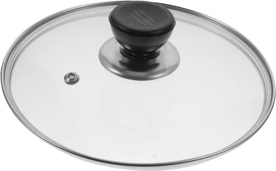 Glazen Pannendeksel Reserve Deksel Koken en Braden Met RVS Rand 17 cm Transparant