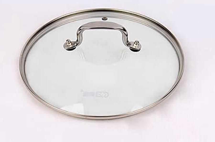Glazen Pannendeksel Steelpan Deksel Koken en Bakken Met Stoomopening 16 cm Zilver