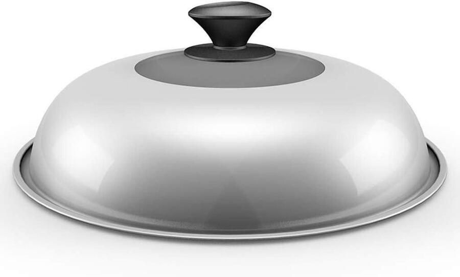 Glazen Pannendeksel Universeel Deksel Koken en Braden Met Stoomafvoer 28CM Transparant