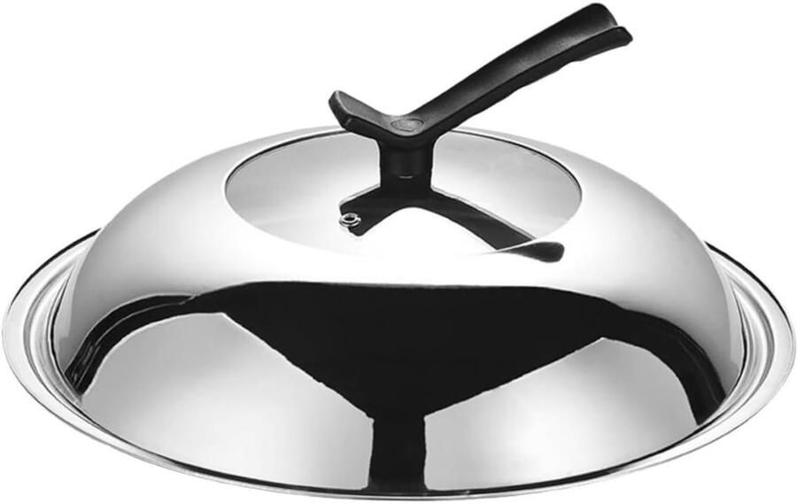 Glazen Pannendeksel Universeel Deksel Koken en Braden Zichtbaar Kookproces 33.5 cm Transparant