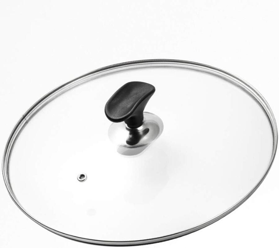 Glazen Pannendeksel Universeel Deksel Koken en Stoven Met Stoomafvoer 18CM Transparant