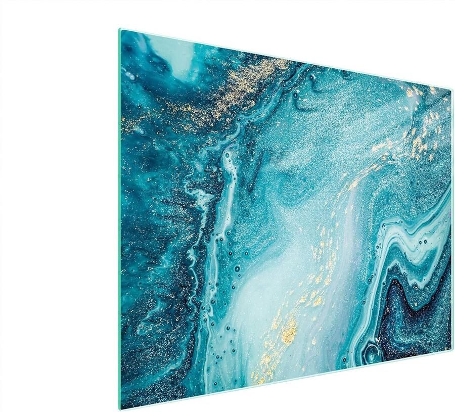 Glazen Plaat Spatbord Kookplaat Bescherming Keuken Gehard Glas 52x40 cm Marmerlook
