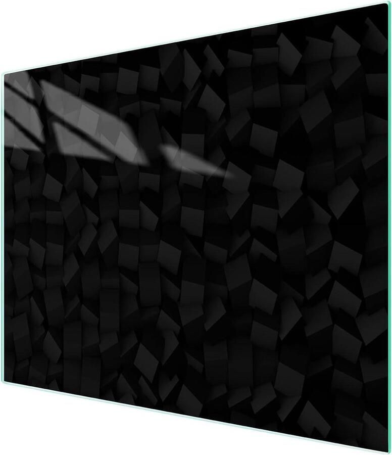 Glazen snijplank Kookplaat afdekplaat Keukenbescherming Gehard glas 52x30 cm Zwart
