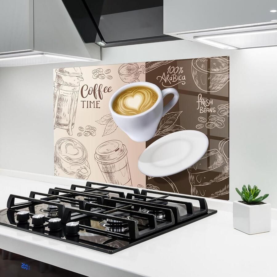 Glazen Spatscherm Keuken Achterwand 60x80 cm Gehard Glas voor Fornuis