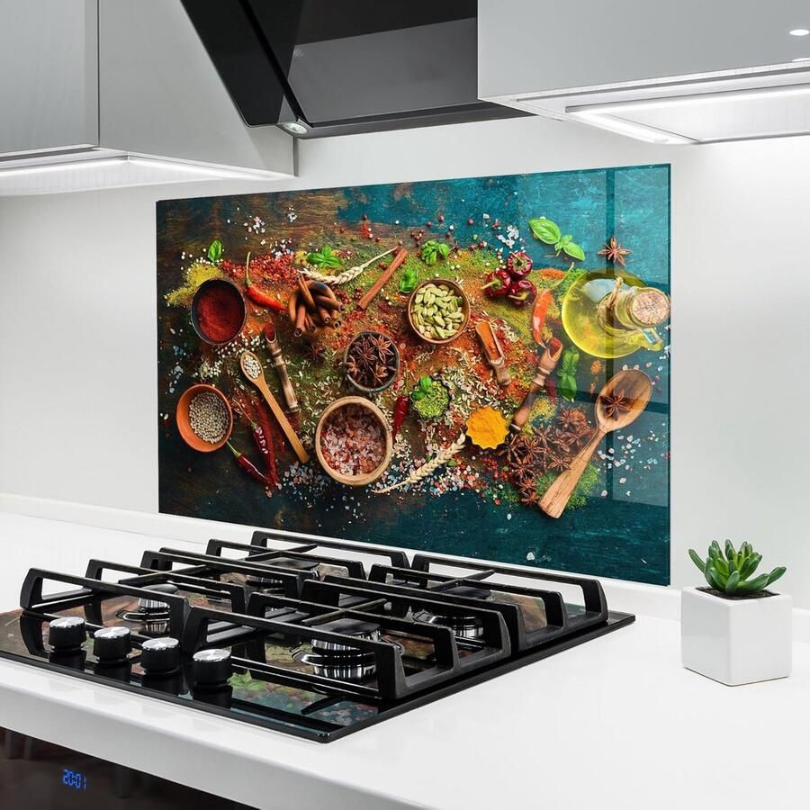 Glazen Keuken Achterwand 60x100 cm Hittebestendig Spatwand voor Fornuis