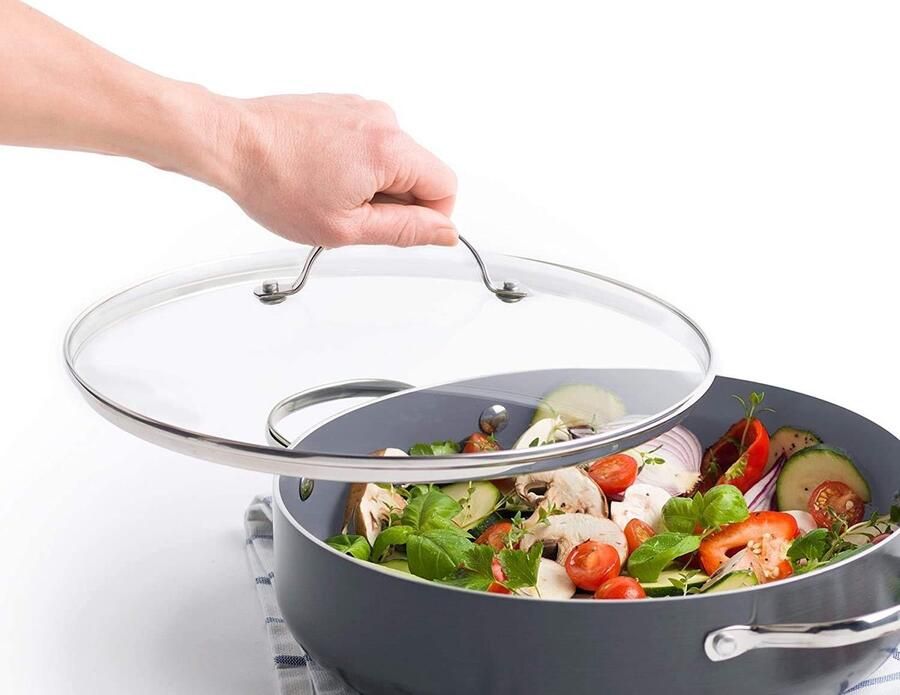 Glazen Steelpan Deksel Pannen Deksel Koken Gehard Glas 20 CM Transparant