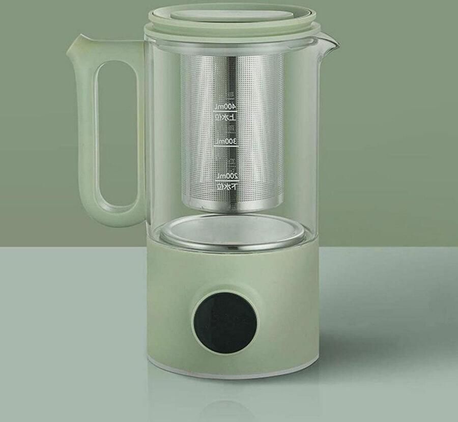 Glazen Thee Waterkoker Thee Maker Thee Zetten Variabele Temperatuur 0.4 Liter Wit