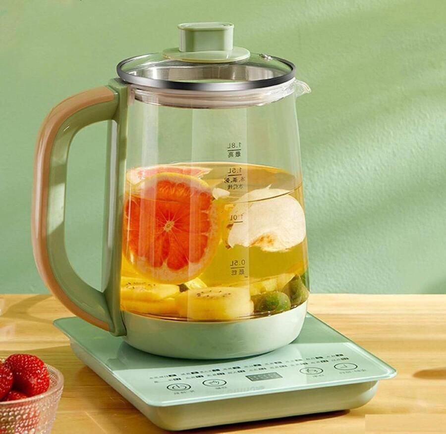 Glazen Theepot Waterkoker Dranken Warm Houden Constante Temperatuur 1.8 Liter Transparant