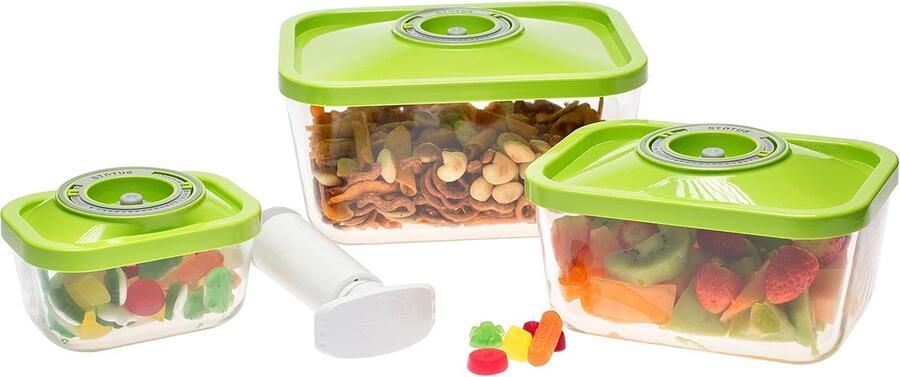 Glazen Vacuüm Containers Voedselbewaring Set Langer Vers Houden Hittebestendig Glas 3 Maten