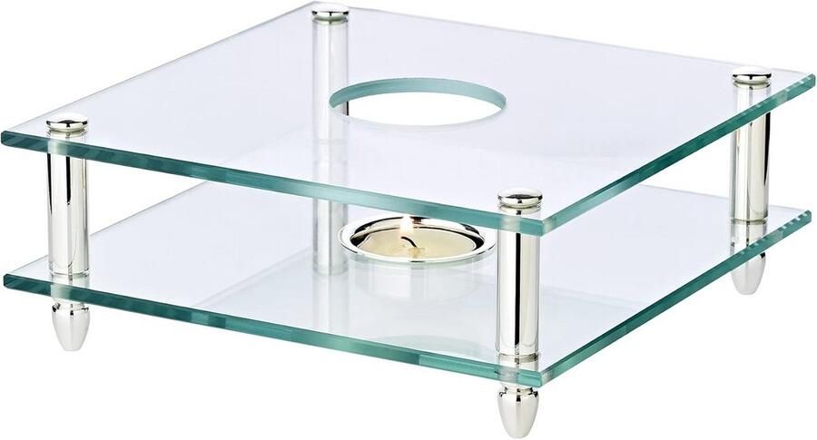 Glazen Warmhoudplaat voor Theepot en Koffiepot met Theelicht Theelichthouder