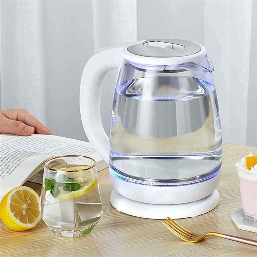 Glazen Waterketel Snelkookketel Verlicht Water Koken Automatische Uitschakeling 1.8 Liter Rood