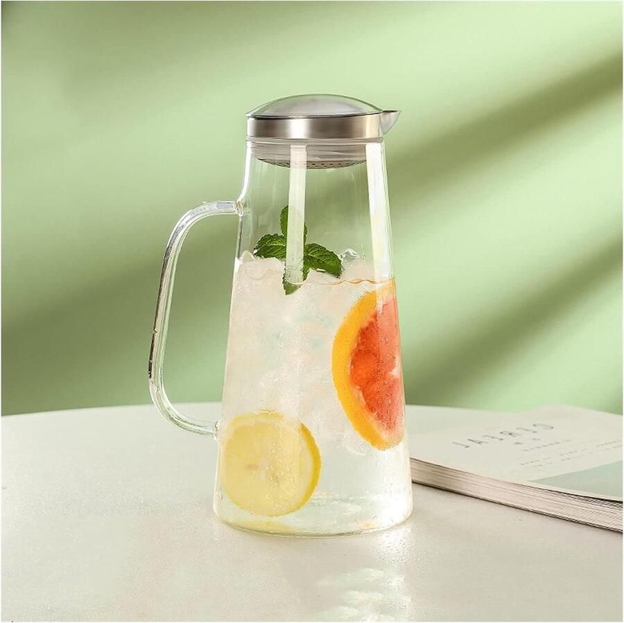 Glazen Waterketel Theepot Werper Thee Zetten Hoge Temperatuur Bestendig 1500 ml Transparant