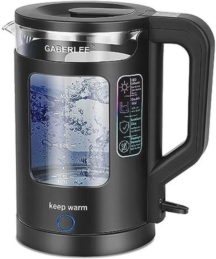 Glazen waterkoker 1 7 l Elektrisch met warmhoudfunctie en automatische uitschakeling