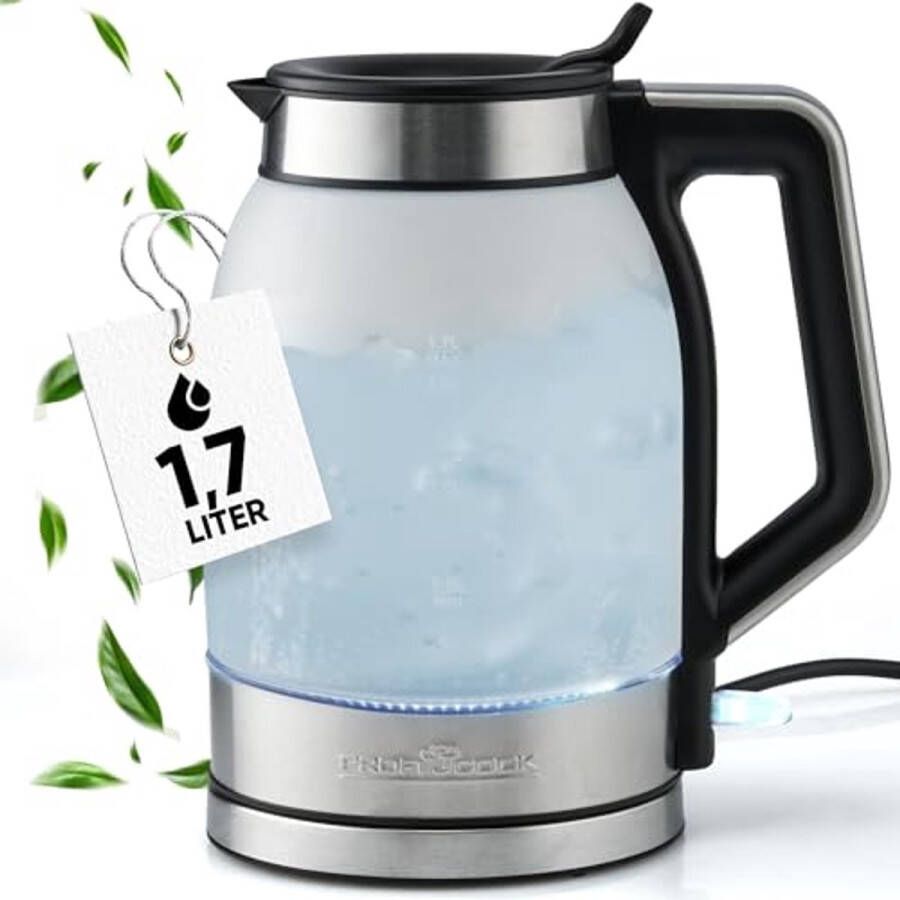 Glazen Waterkoker 1 7 Liter met Blauw Verlicht Reservoir BPA-vrij 2200W