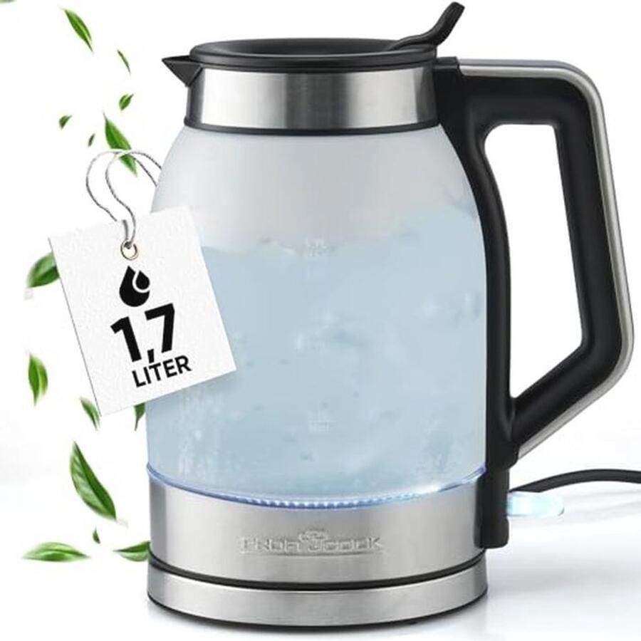 Glazen Waterkoker 1 7 Liter met Blauw Verlicht Reservoir BPA-vrij 2200W