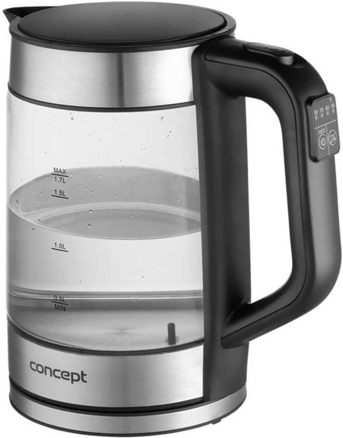 Glazen Waterkoker 1 7L met Temperatuurregeling en Warmhoudfunctie