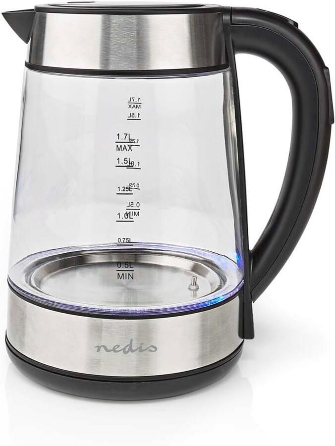 Glazen Waterkoker 1.7L met LED Verlichting en 5 Temperatuurstanden