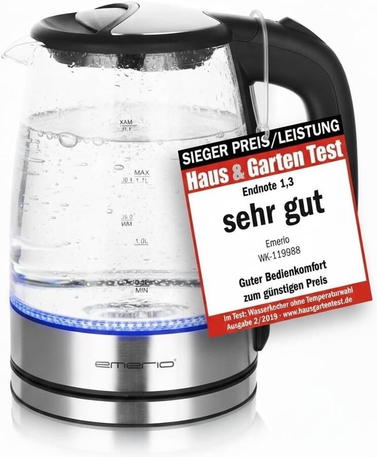 Glazen Waterkoker Borosilicaatglas 1 7 Liter 2200 Watt Voor Thuisgebruik