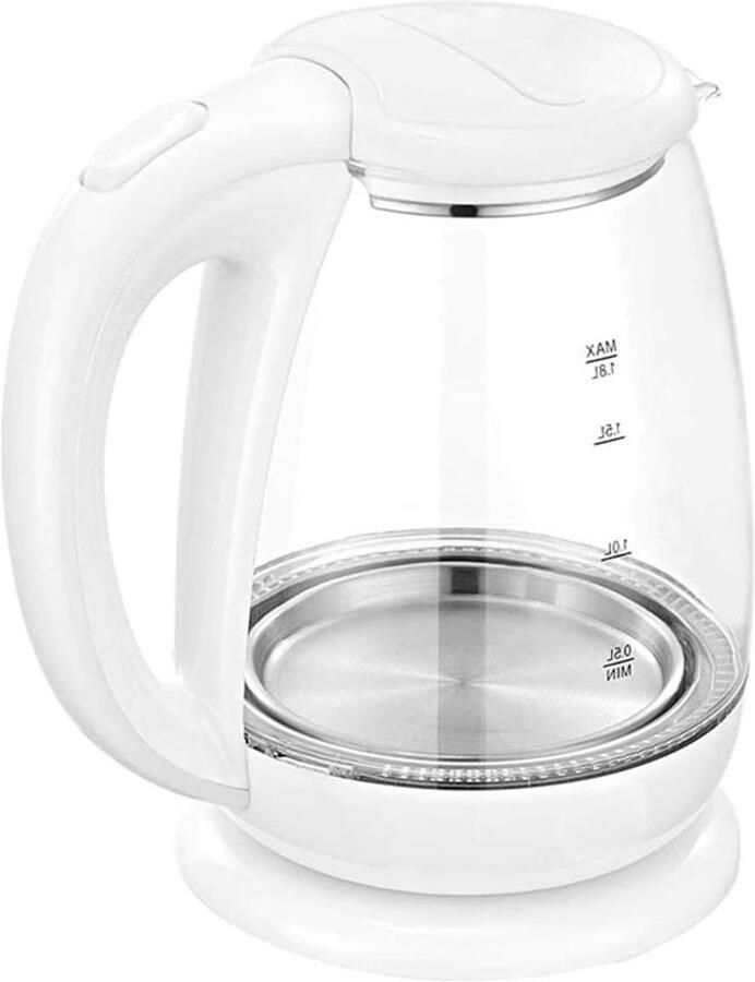 Glazen Waterkoker Eco Kettle Snel Dranken Maken Automatische Uitschakeling 18 Liter Wit