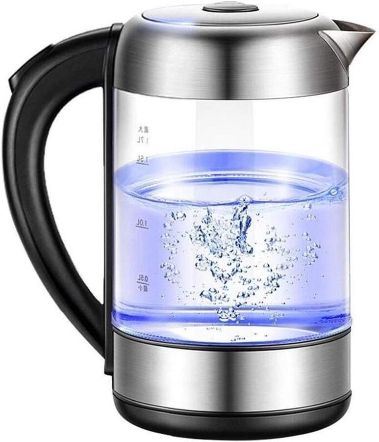 Glazen Waterkoker Elektrische Ketel Jug Snel Water Koken Veiligheidsmaterialen Geen Plastic 1.7 Liter Roestvrij Staal
