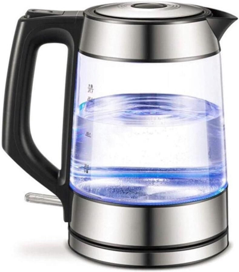 Glazen Waterkoker Elektrische Ketel Snel Dranken Maken Geprogrammeerde Temperatuur 1.7 Liter Inhoud Zilver
