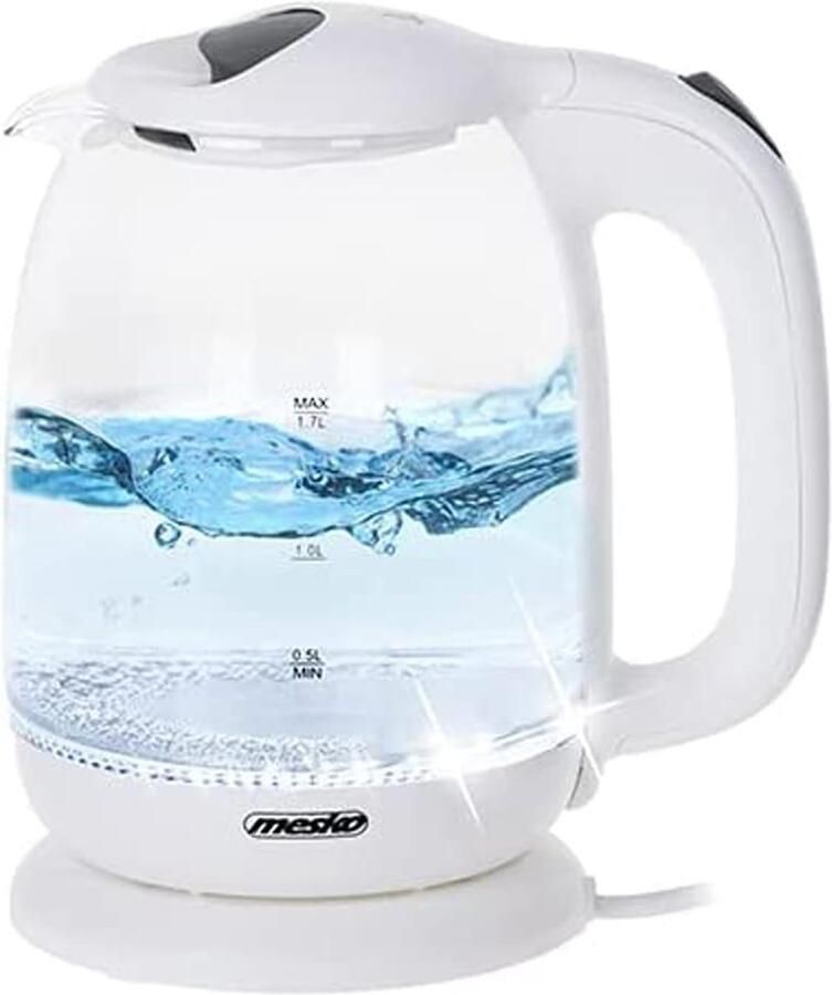 Glazen Waterkoker Elektrische Ketel Snel Water Koken Automatische Uitschakeling 1.7 Liter Wit