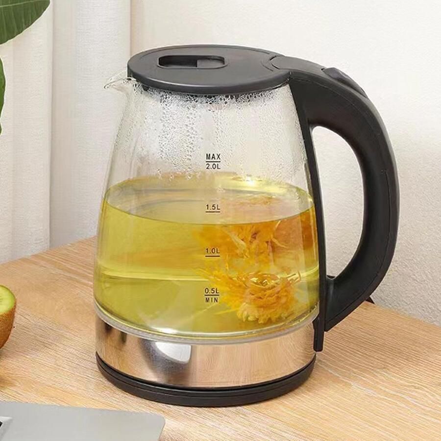 Glazen Waterkoker Elektrische Ketel Snel Water Koken Automatische Uitschakeling 2 Liter Transparant
