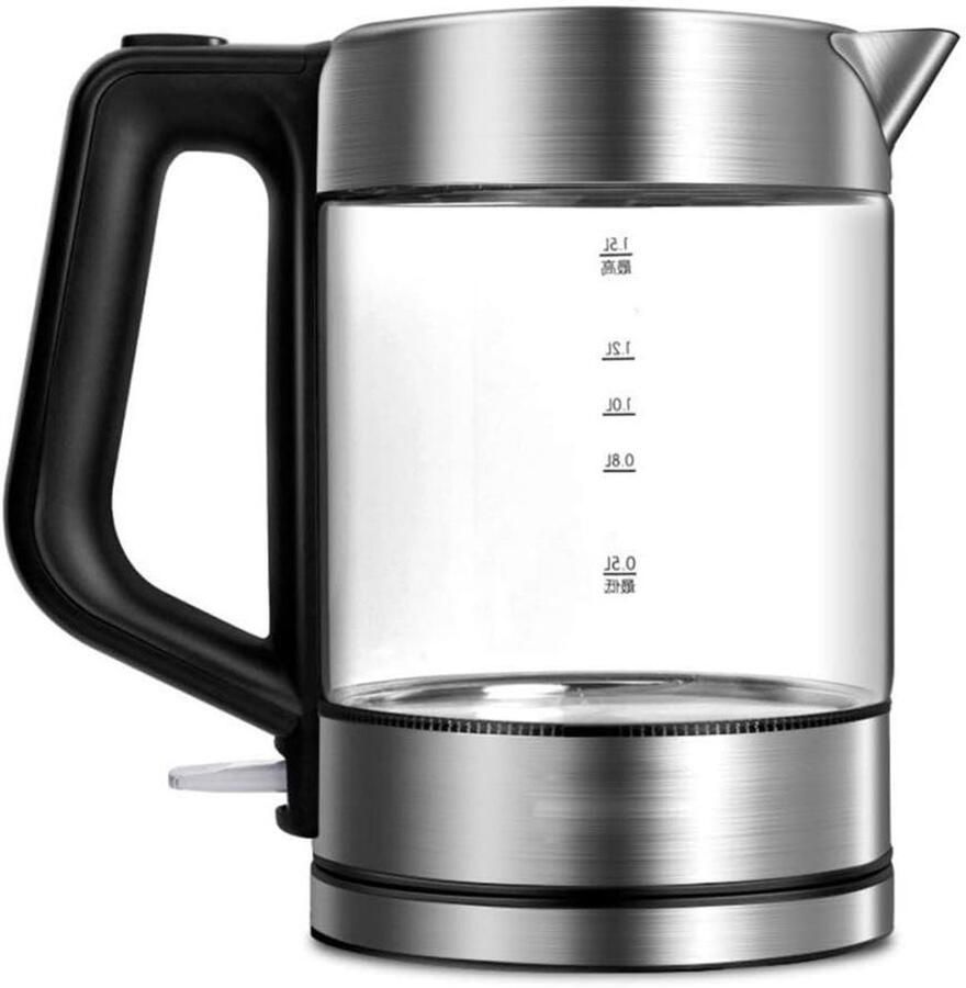 Glazen Waterkoker Elektrische Ketel Thee Snel Water Koken Instelbare Temperatuur 15L Zilver
