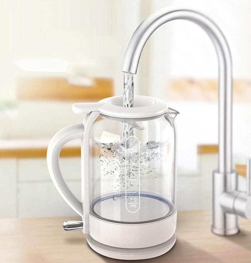 Glazen Waterkoker Elektrische Waterkoker Snel Water Koken Automatische Uitschakeling 15 Liter Wit