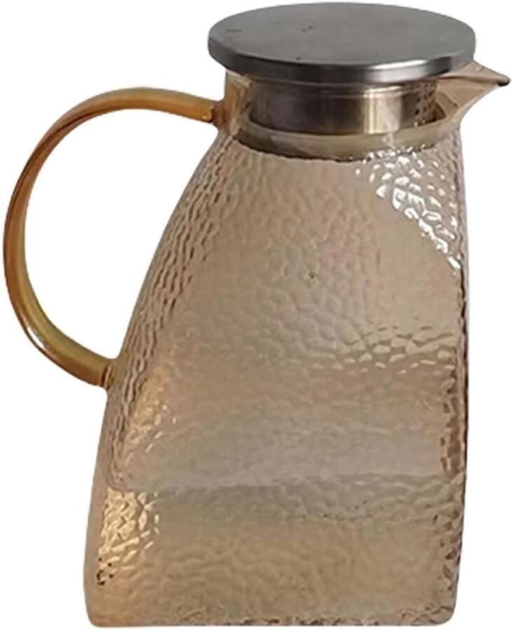 Glazen Waterkoker Koelkastkan Theepot Dranken Serveren Hamerstructuur 1.5L Transparant