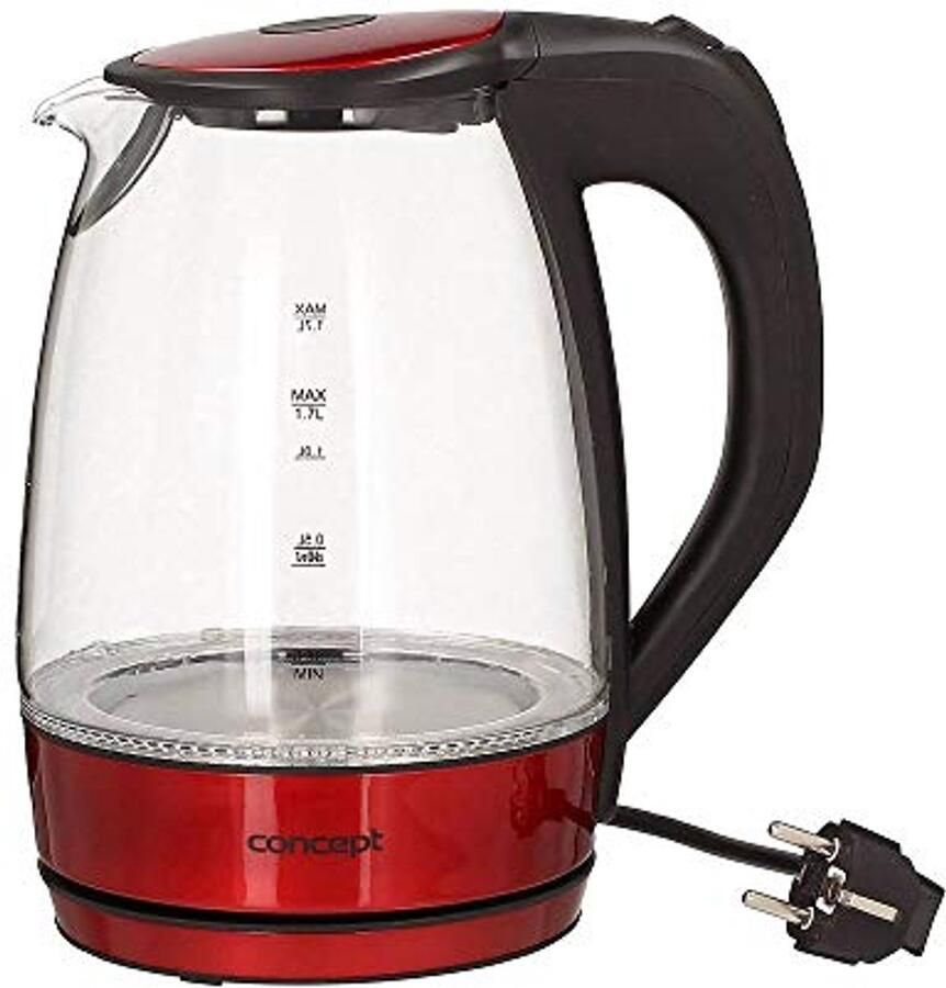 Glazen Waterkoker met LED-Verlichting 1 7L 2200W Roestvrij Voorzien van Anti-Kalkfilter