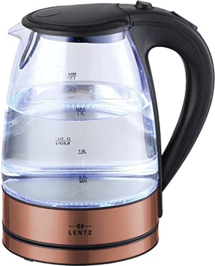 Glazen waterkoker met LED-verlichting en 1 7 liter capaciteit