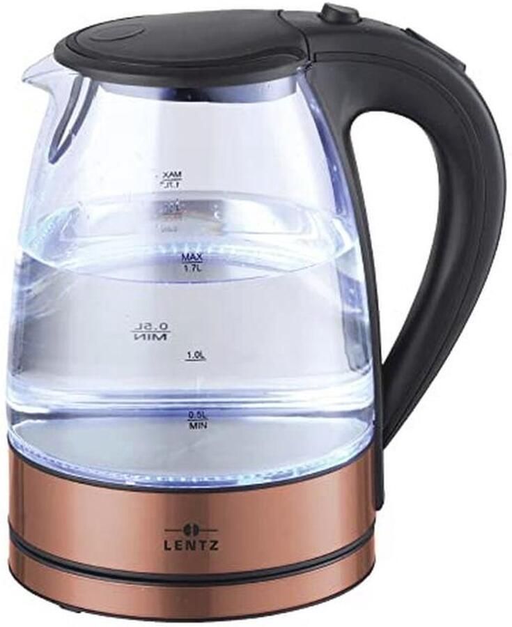 Glazen waterkoker met LED-verlichting en 1 7 liter capaciteit