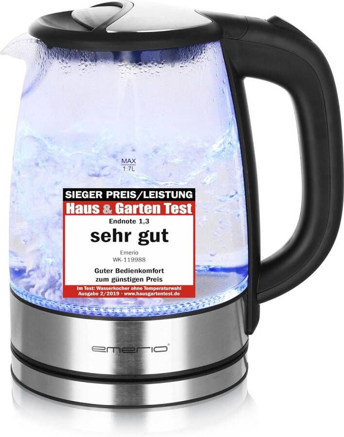 Glazen Waterkoker met LED-verlichting en 360°-Basis 1 7 Liter 2200 Watt