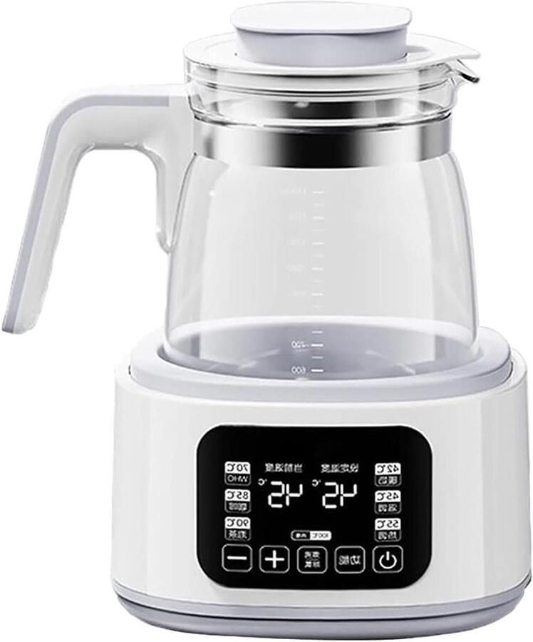 Glazen waterkoker met temperatuurregeling 1 3 l snel koken 1500 W led-display en touchscreen 72 uur warmhouden 360° draaibare basis automatische uitschakeling en droogkookbescherming