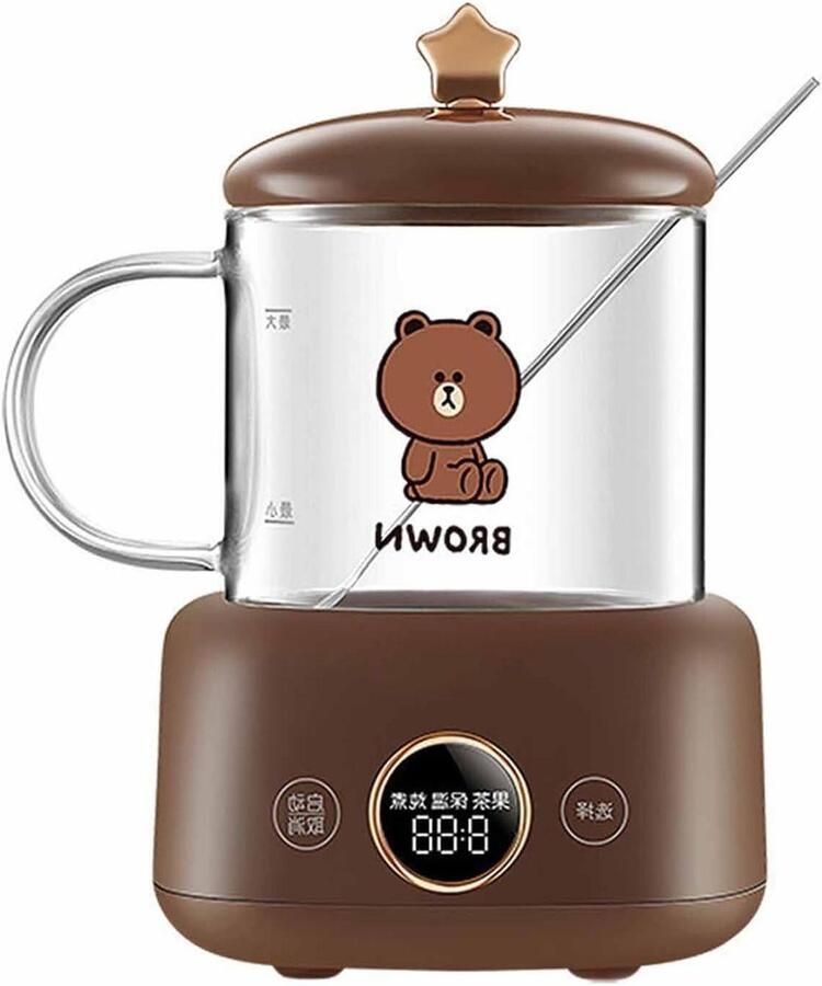 Glazen waterkoker Mini waterdispenser Thee en koffie zetten Instelbare temperatuur 400ML Transparant
