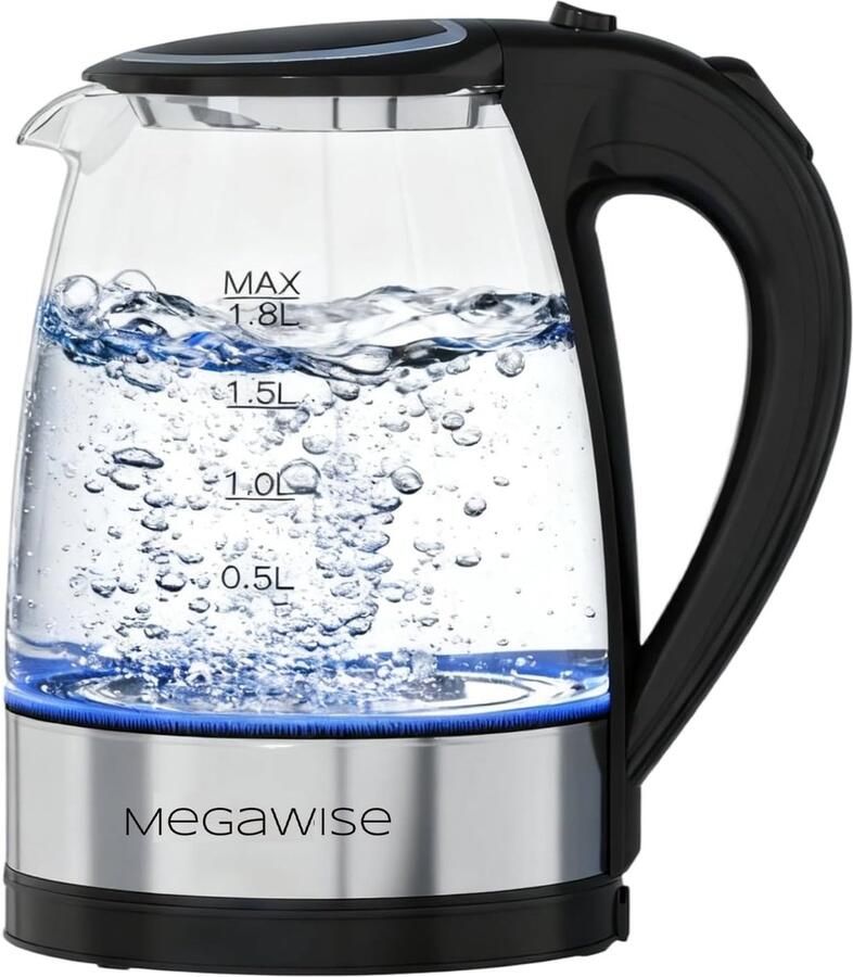 Glazen Waterkoker Snel Koken Dagelijks Gebruik Automatische Uitschakeling 1.8 Liter Transparant