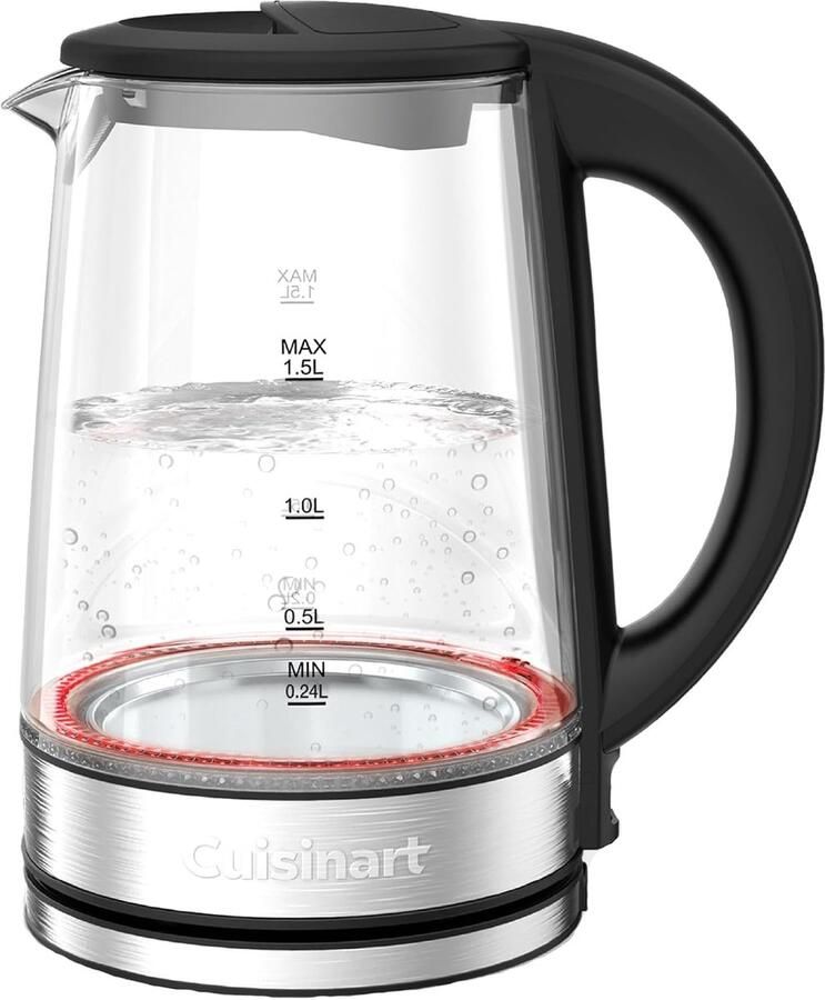 Glazen Waterkoker Snel Koken Koffie Thee Enkelwandig Design 15 Liter Transparant