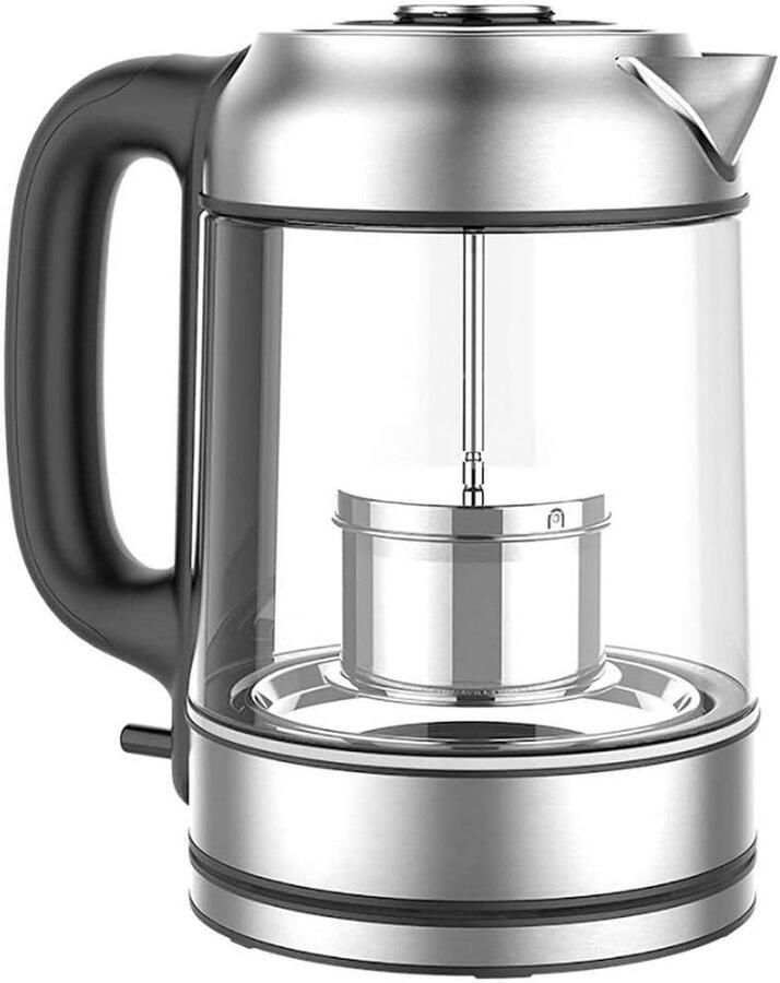 Glazen Waterkoker Snelkoker Warmhoudfunctie Dranken Bereiden Instelbare Temperatuur 17 Liter Zilver
