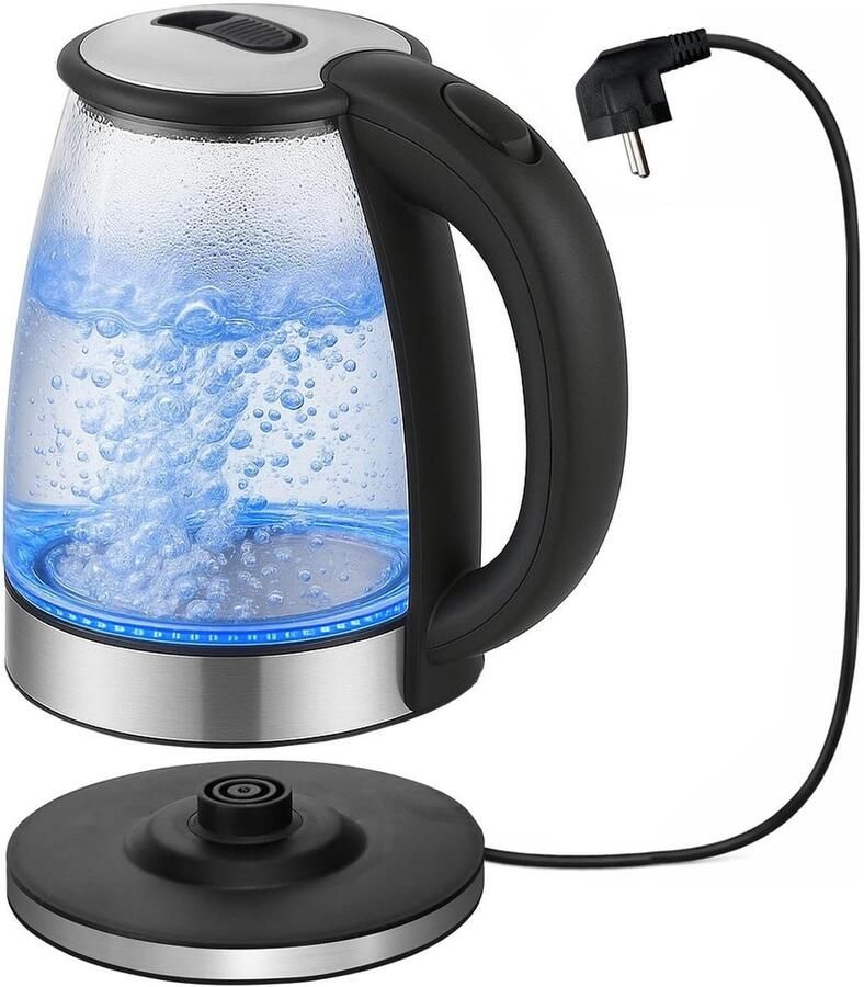 Glazen Waterkoker Stil Apparaat Snel Water Koken BPA-vrij Gecertificeerd 18 Liter Capaciteit Zwart