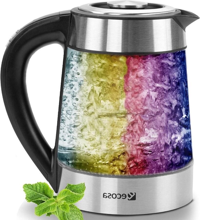 Glazen Waterkoker Temperatuurkoker Ketel Thee Zetten Temperatuurregeling 17 Liter Zwart