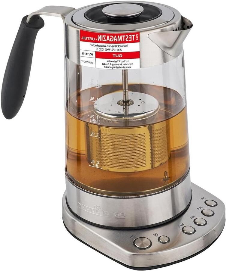 Glazen Waterkoker Thee Ketel Thee Zetten Temperatuur Instelbaar 17 Liter Zilver