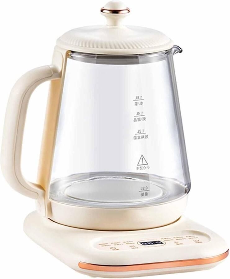 Glazen Waterkoker Thee Apparaat Warme Dranken Maken Meerdere Temperaturen 1.6 Liter Transparant