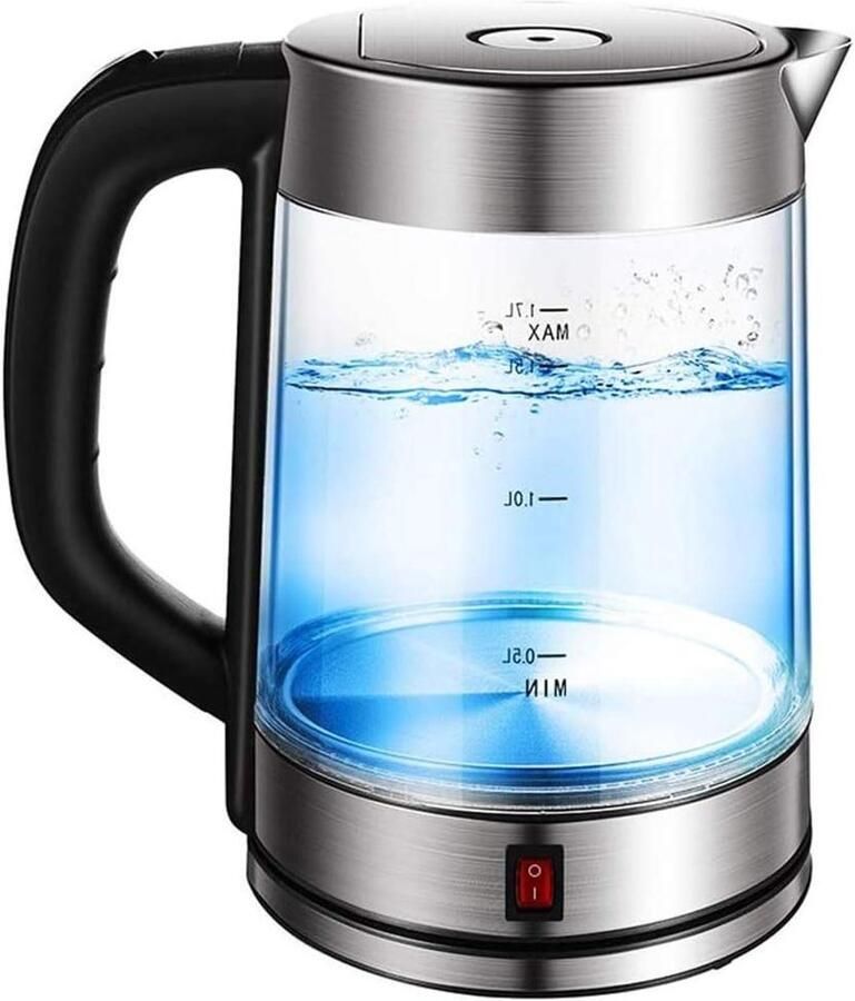 Glazen Waterkoker Thee Ketel Snel Water Koken BPA Vrij Glas 17 Liter Blauw