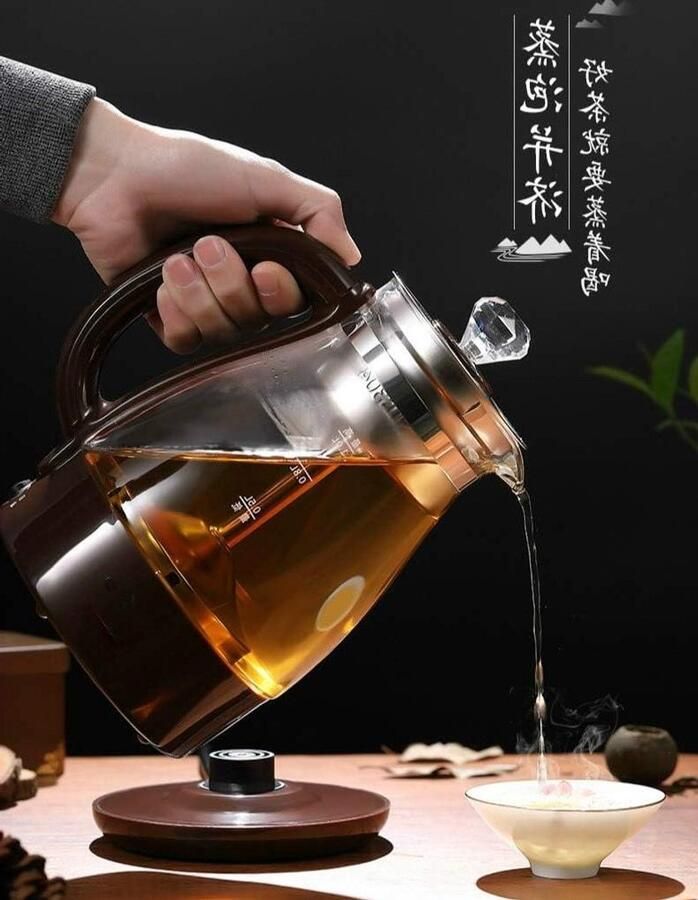 Glazen Waterkoker Thee Maker Snel Water Koken Stille Kooktechnologie 1 Liter Zwart